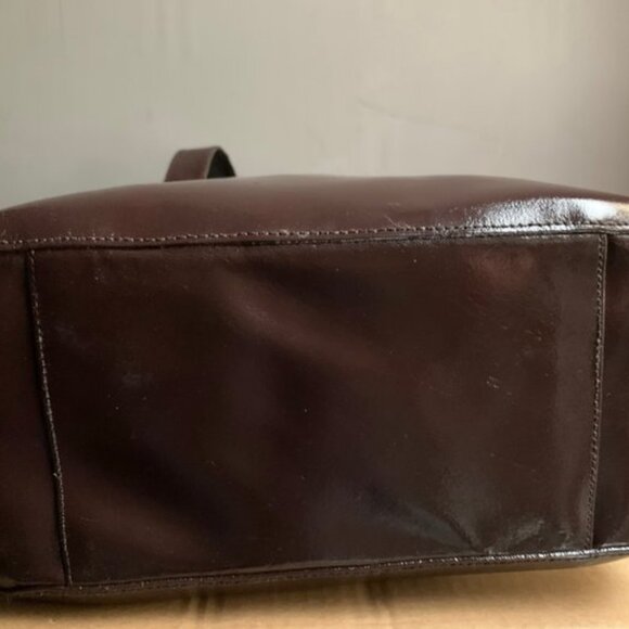Vintage GIANNI VERSACE Brown Leather Medusa Large Shoulder Bag - Picture 4 of 8